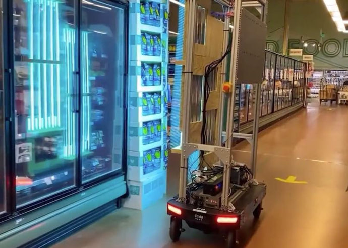 Amazon Built a Roving Robot Covered in UV Light Bulbs